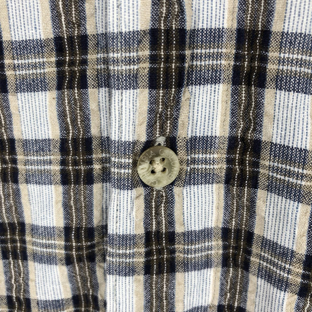 90s-00'S Columbia Short Sleeve Cotton Check Shirt Box Shirt Men's XL Vintage cotton navy blue type Vintage Second Hand