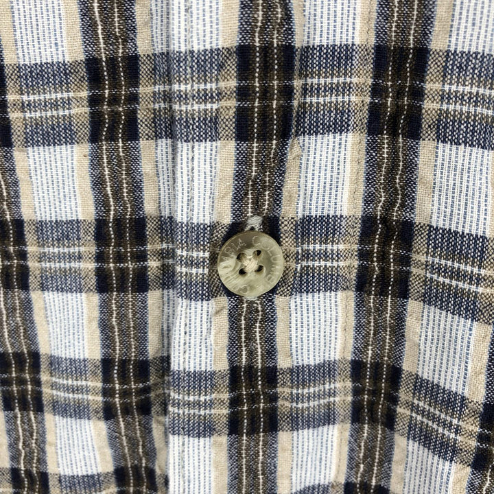 90s-00'S Columbia Short Sleeve Cotton Check Shirt Box Shirt Men's XL Vintage cotton navy blue type Vintage Second Hand