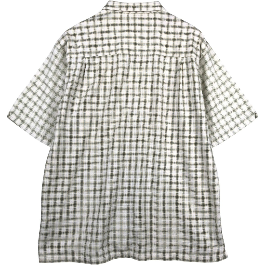 2000'S Columbia Short Sleeve Cotton Check Box Shirt, Men's XL cotton white type Vintage Second Hand