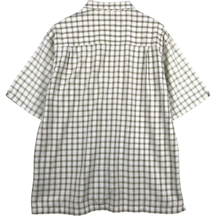2000'S Columbia Short Sleeve Cotton Check Box Shirt, Men's XL cotton white type Vintage Second Hand