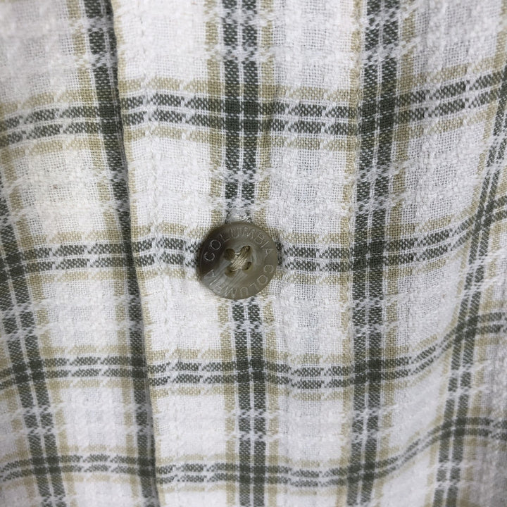 2000'S Columbia Short Sleeve Cotton Check Box Shirt, Men's XL cotton white type Vintage Second Hand