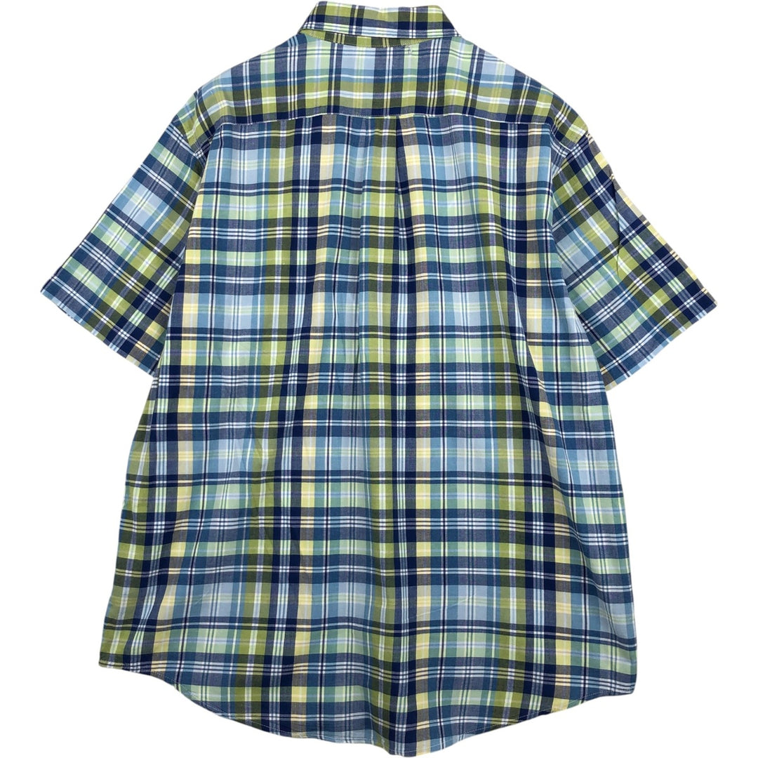Brooks Brothers Est.1818 Short Sleeve Button-Down Check Shirt, Men's XL cotton blue type Vintage Second Hand