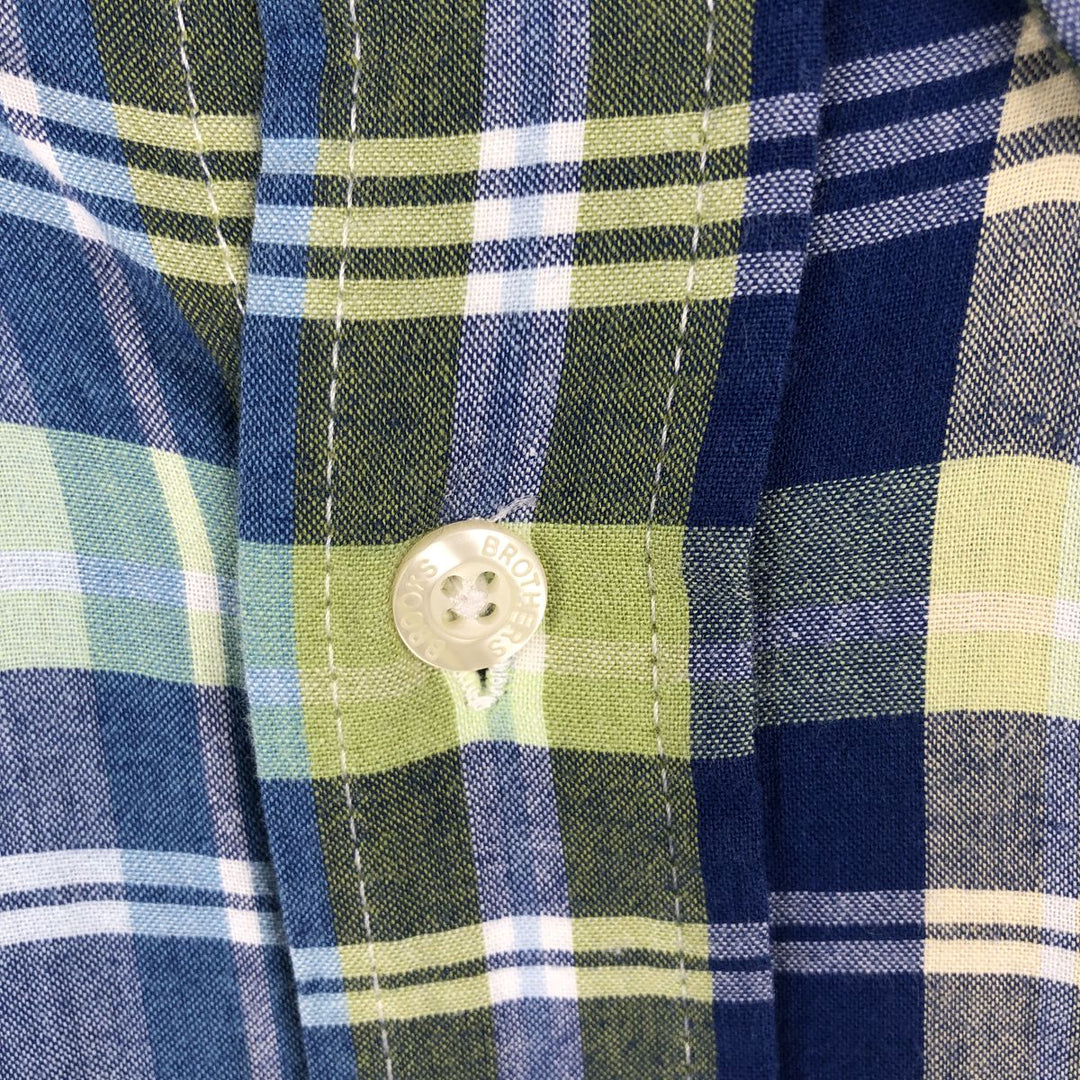Brooks Brothers Est.1818 Short Sleeve Button-Down Check Shirt, Men's XL cotton blue type Vintage Second Hand