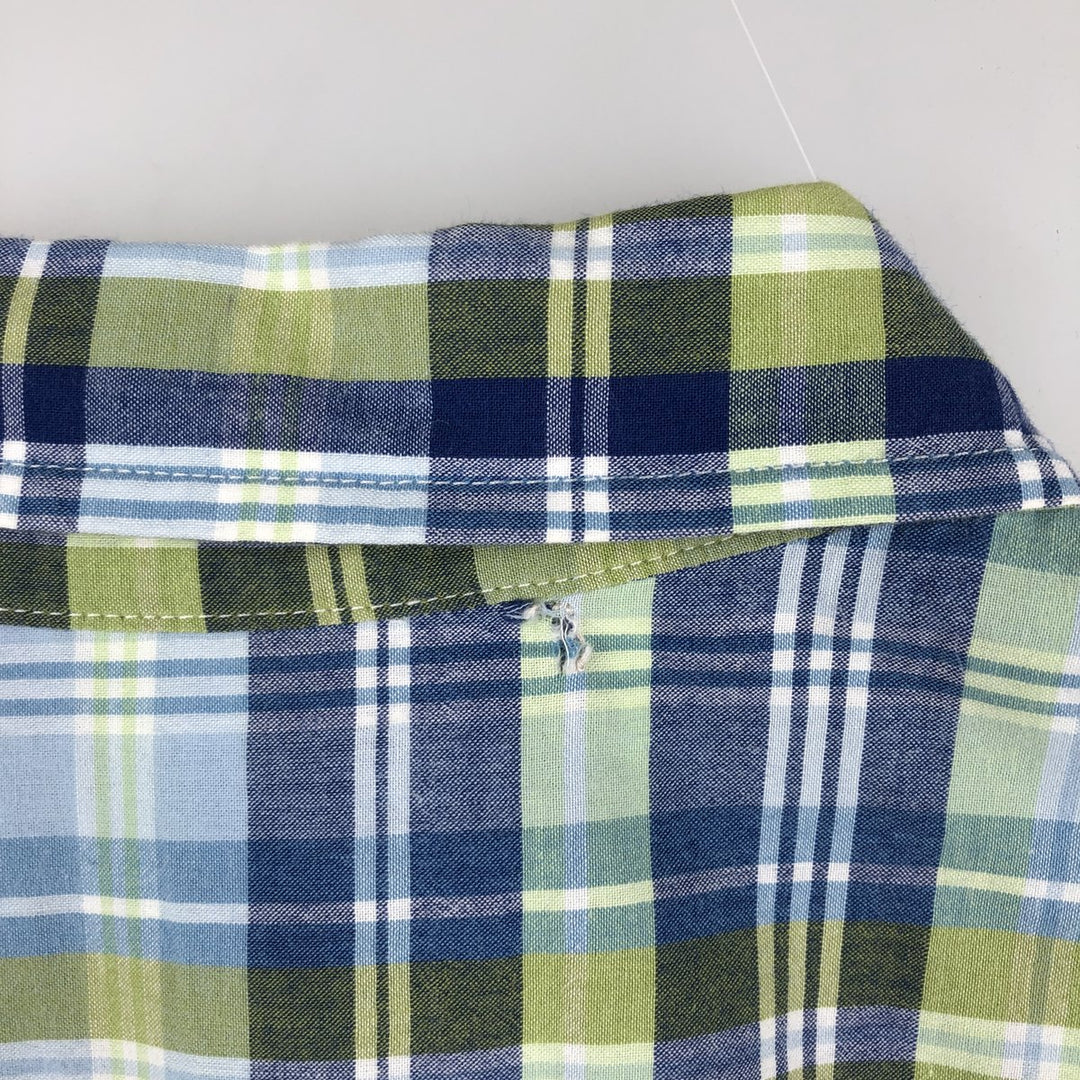 Brooks Brothers Est.1818 Short Sleeve Button-Down Check Shirt, Men's XL cotton blue type Vintage Second Hand