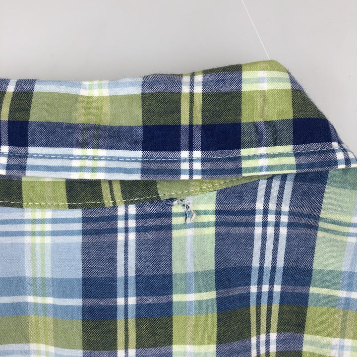 Brooks Brothers Est.1818 Short Sleeve Button-Down Check Shirt, Men's XL cotton blue type Vintage Second Hand