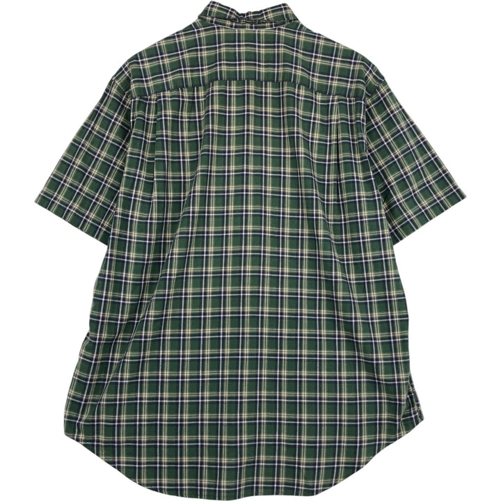 90'S GAP (Old GAP) Short-Sleeve Button-Down Check Shirt, Men's Size M (Equivalent), Vintage cotton green type Vintage Second Hand