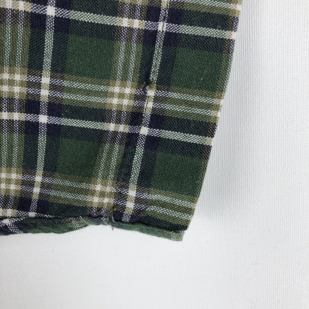 90'S GAP (Old GAP) Short-Sleeve Button-Down Check Shirt, Men's Size M (Equivalent), Vintage cotton green type Vintage Second Hand