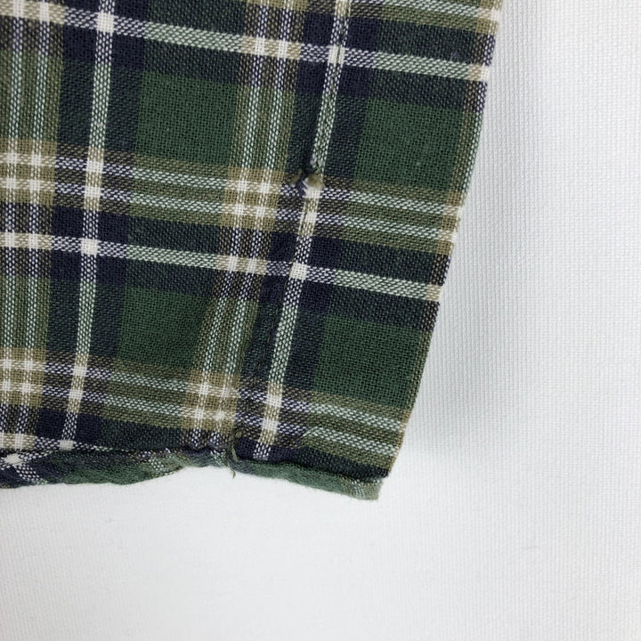 90'S GAP (Old GAP) Short-Sleeve Button-Down Check Shirt, Men's Size M (Equivalent), Vintage cotton green type Vintage Second Hand