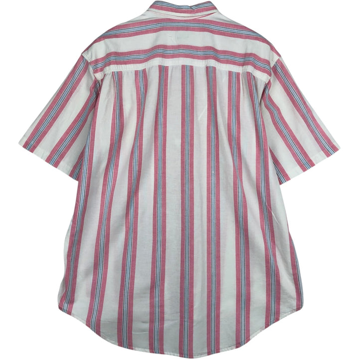 90'S GAP (Old GAP) Short-Sleeve Button-Down Striped Shirt, Made in USA, Men's Size XL (Equivalent), Vintage cotton white type Vintage Second Hand