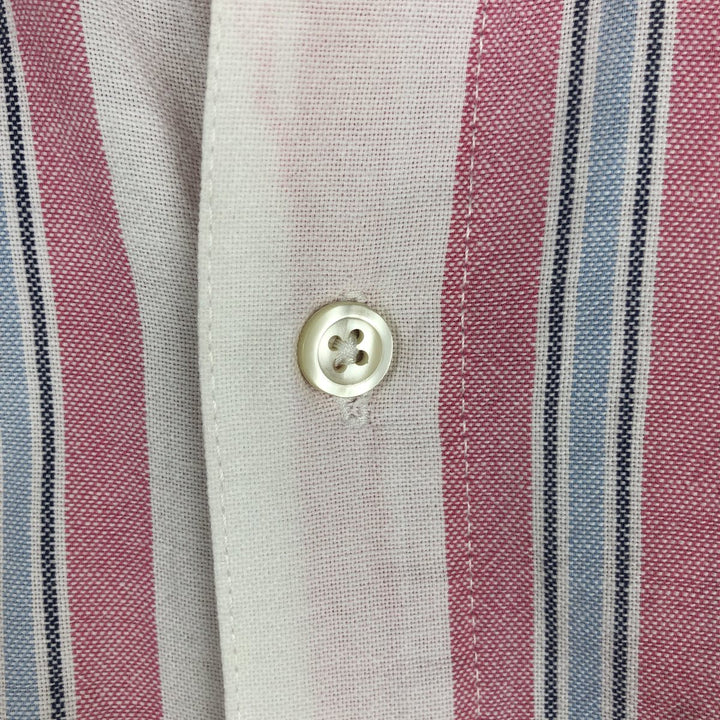 90'S GAP (Old GAP) Short-Sleeve Button-Down Striped Shirt, Made in USA, Men's Size XL (Equivalent), Vintage cotton white type Vintage Second Hand