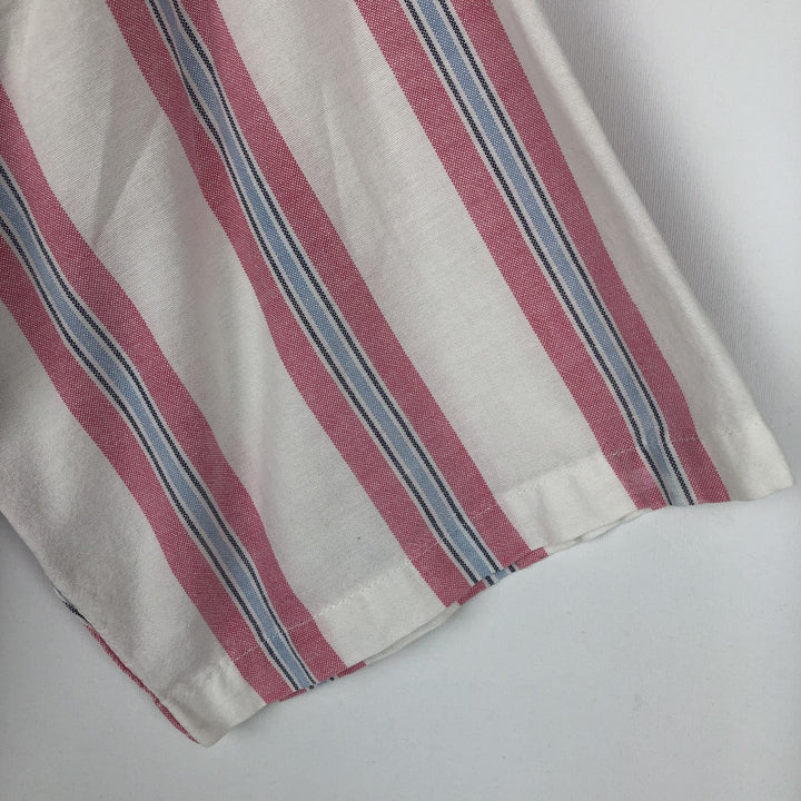 90'S GAP (Old GAP) Short-Sleeve Button-Down Striped Shirt, Made in USA, Men's Size XL (Equivalent), Vintage cotton white type Vintage Second Hand