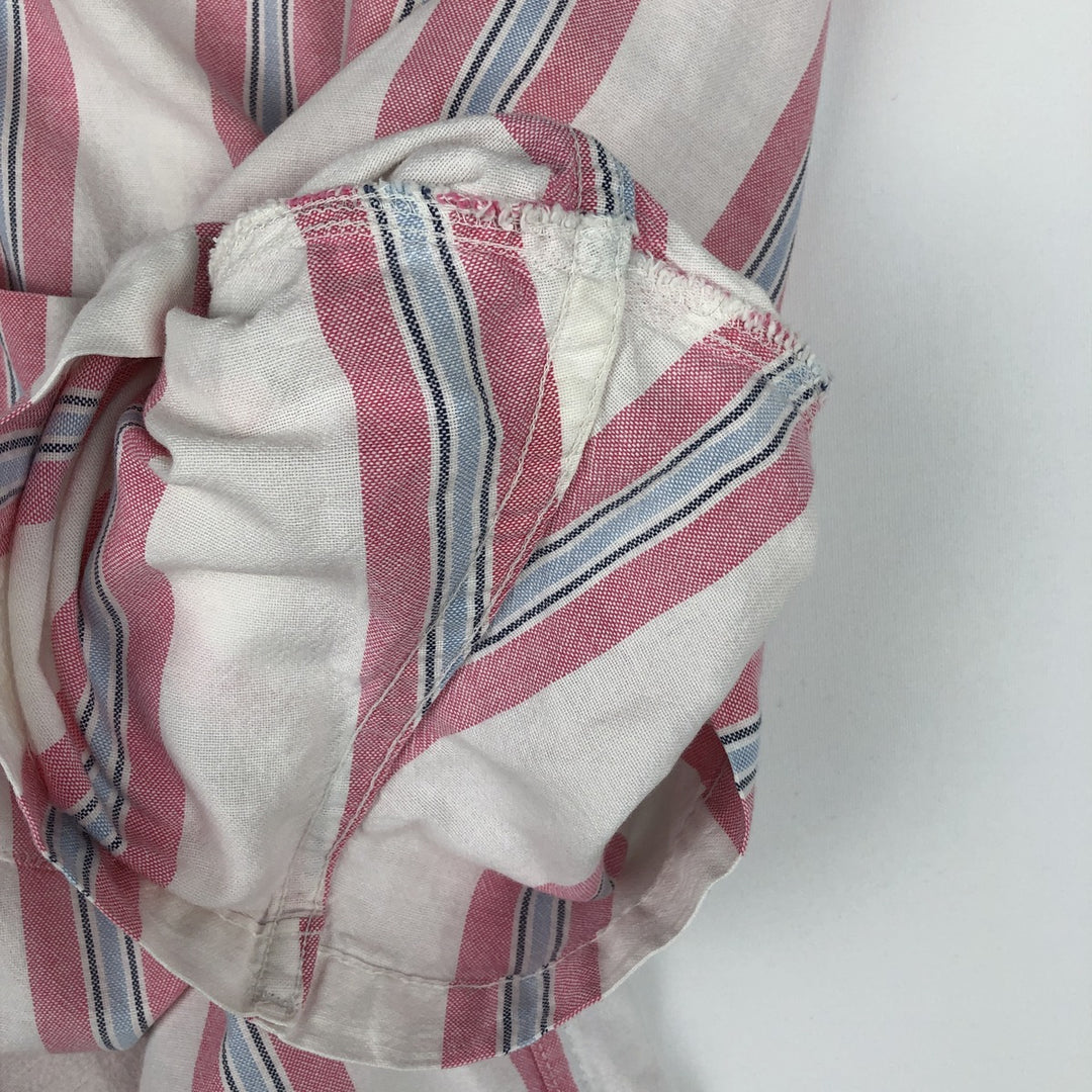 90'S GAP (Old GAP) Short-Sleeve Button-Down Striped Shirt, Made in USA, Men's Size XL (Equivalent), Vintage cotton white type Vintage Second Hand