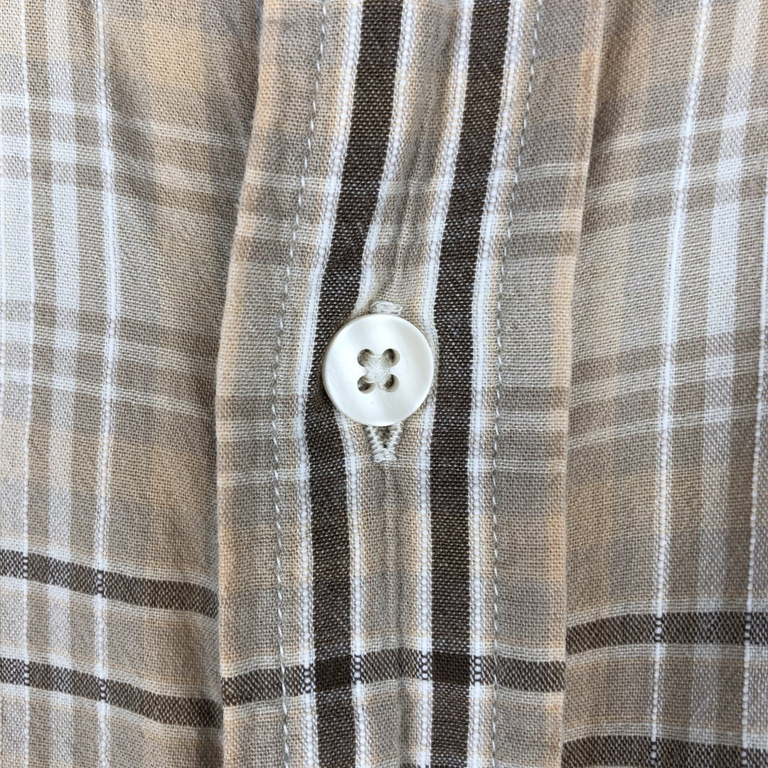90s~00'S Timberland short sleeve button down check shirt men's XL size vintage cotton Beige type Vintage Second Hand