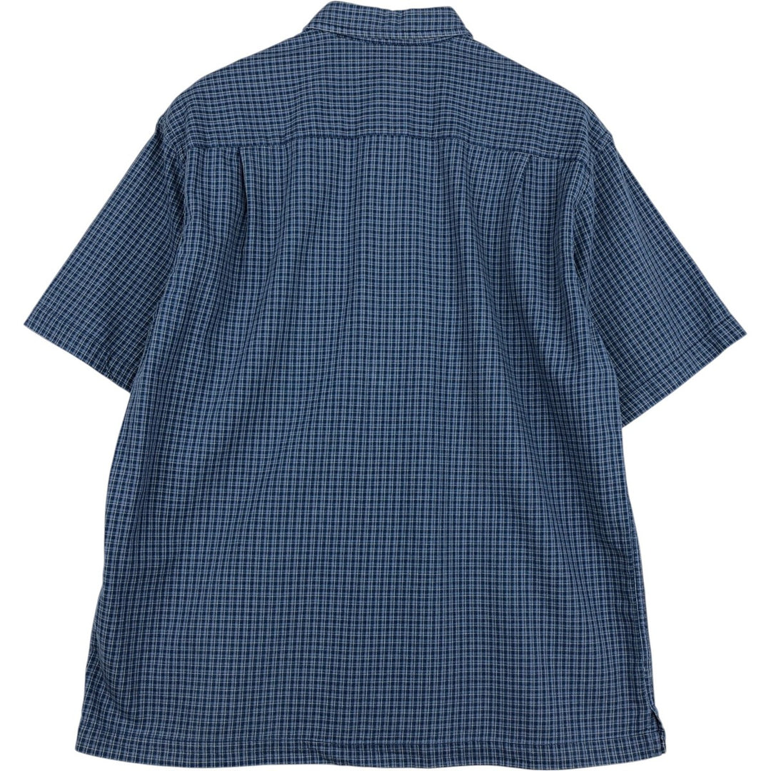2000'S Eddie Bauer Check Pattern Short-Sleeve Box Shirt, Men's Size M (approx.) cotton blue type Vintage Second Hand