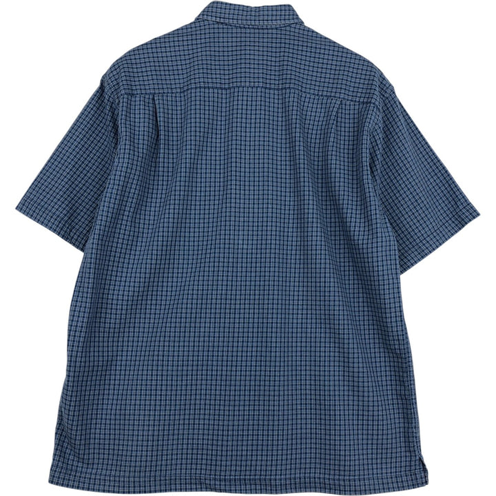 2000'S Eddie Bauer Check Pattern Short-Sleeve Box Shirt, Men's Size M (approx.) cotton blue type Vintage Second Hand