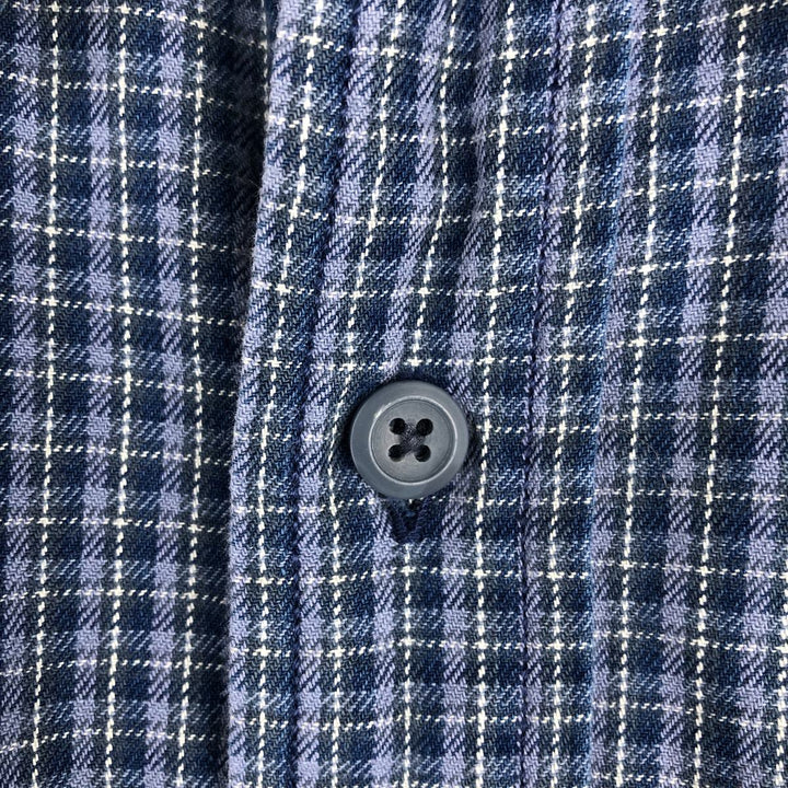 2000'S Eddie Bauer Check Pattern Short-Sleeve Box Shirt, Men's Size M (approx.) cotton blue type Vintage Second Hand