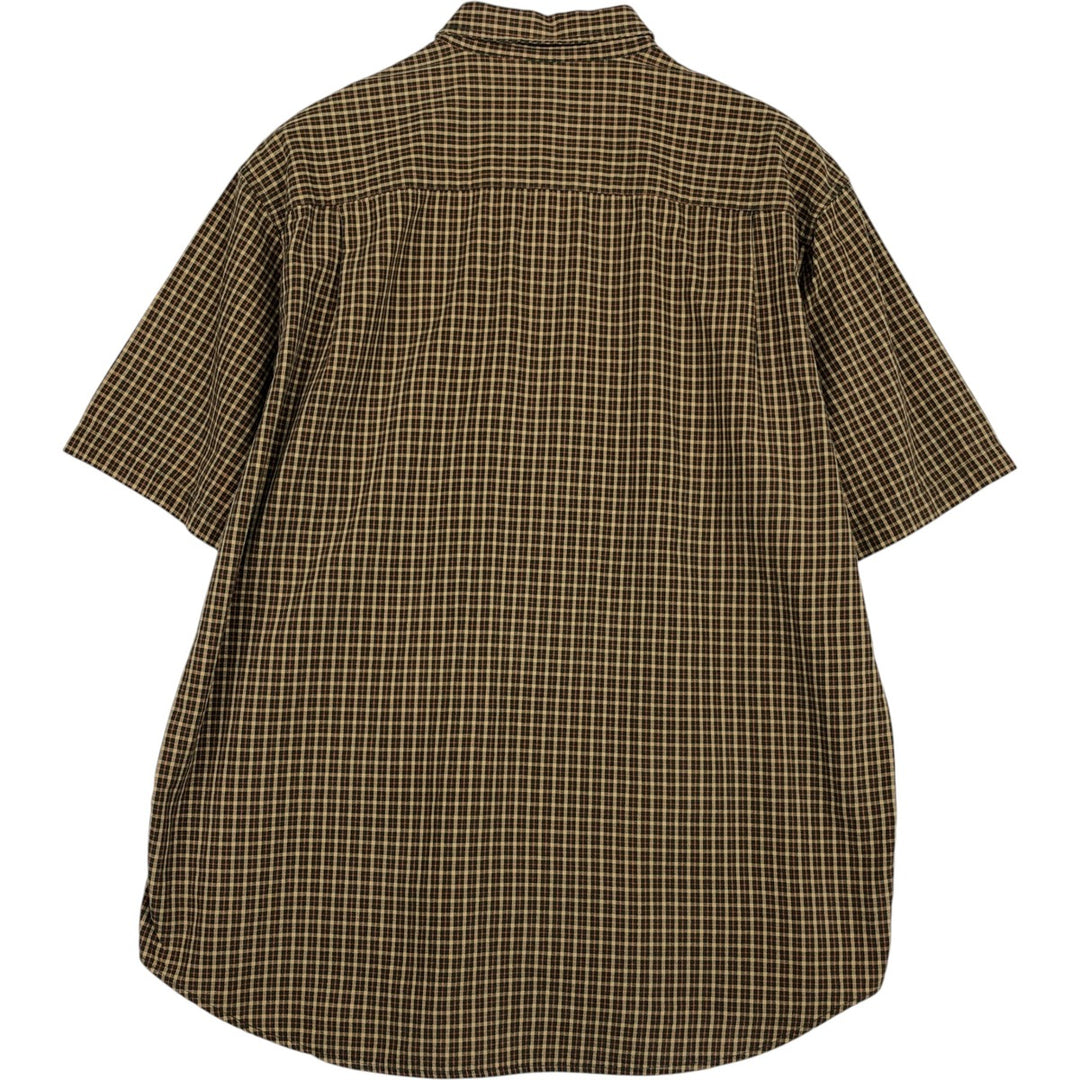 2000'S Eddie Bauer Short-Sleeve Button-Down Check Shirt, Men's Size L (approx.) cotton brown type Vintage Second Hand