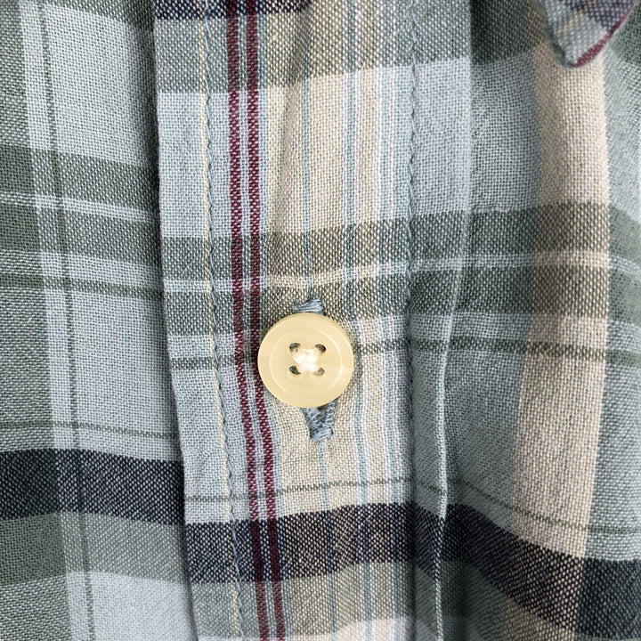 2000'S Eddie Bauer Short-Sleeve Button-Down Check Shirt, Men's Size L (approx.) cotton Blue type light blue Vintage Second Hand