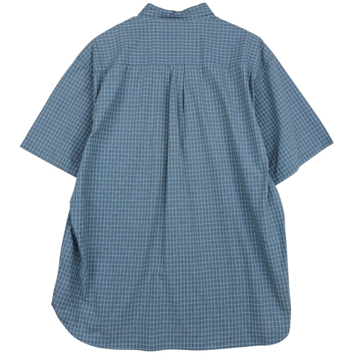 2000'S Eddie Bauer short-sleeved check shirt, men's size XL (approx.) cotton Blue type light blue Vintage Second Hand