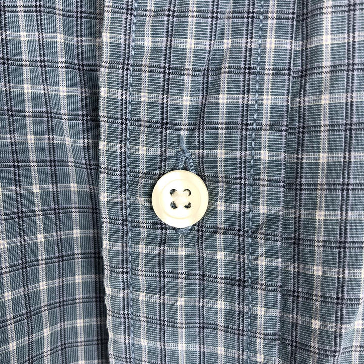 2000'S Eddie Bauer short-sleeved check shirt, men's size XL (approx.) cotton Blue type light blue Vintage Second Hand