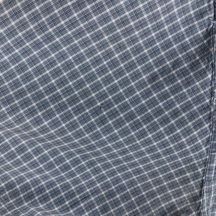 2000'S Eddie Bauer short-sleeved check shirt, men's size XL (approx.) cotton Blue type light blue Vintage Second Hand