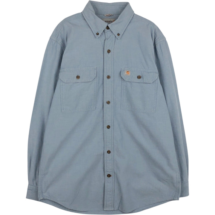 Carhartt Original Fit Long Sleeve Button-Down Work Shirt, Men's Size Medium cotton Blue type light blue Vintage Second Hand