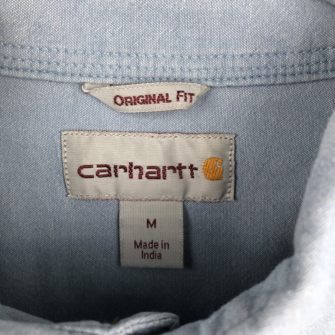 Carhartt Original Fit Long Sleeve Button-Down Work Shirt, Men's Size Medium cotton Blue type light blue Vintage Second Hand