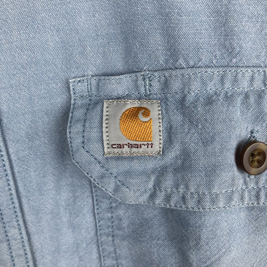 Carhartt Original Fit Long Sleeve Button-Down Work Shirt, Men's Size Medium cotton Blue type light blue Vintage Second Hand