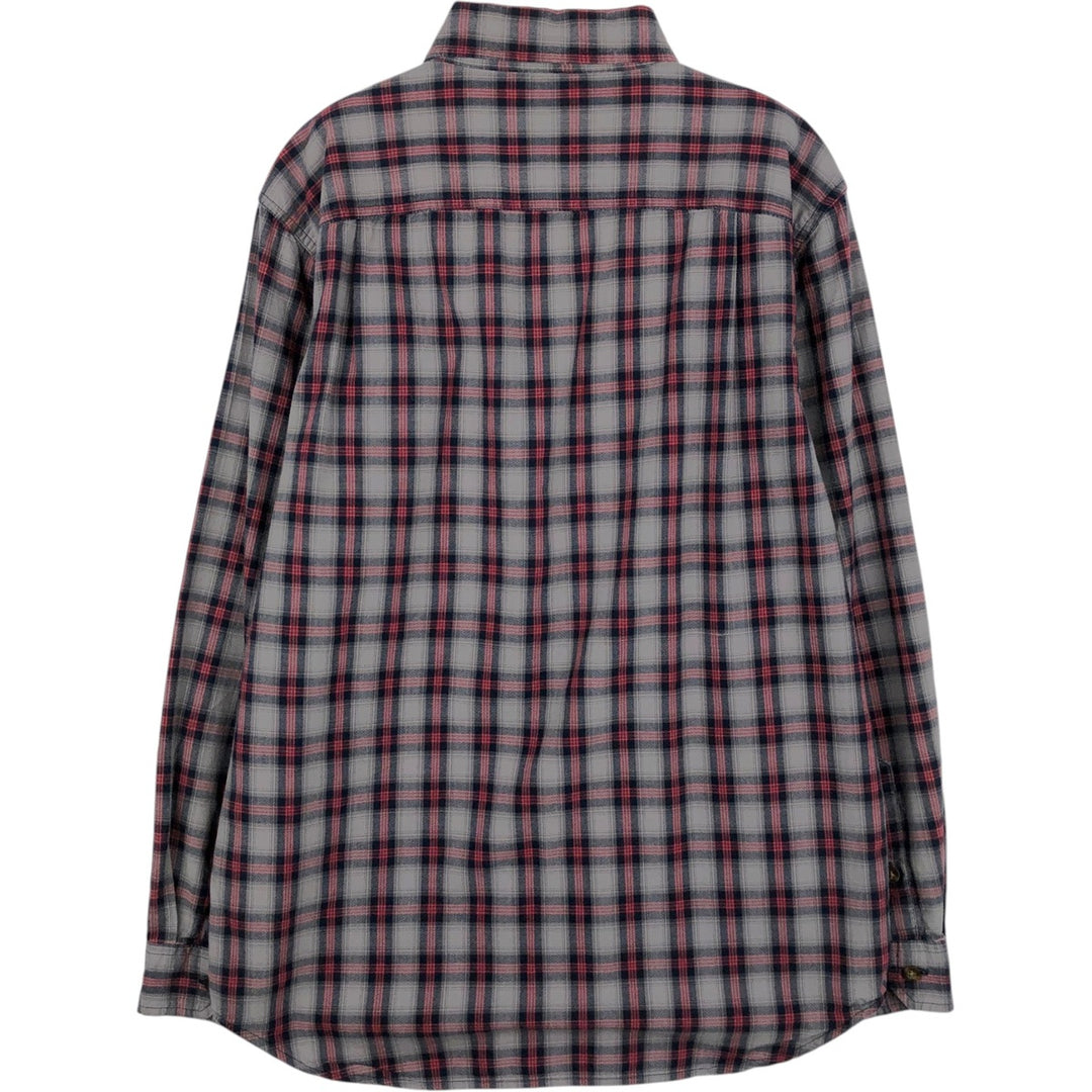 Carhartt Relaxed Fit Check Pattern Long Sleeve Button Down Work Shirt, Men's Medium cotton gray type Vintage Second Hand