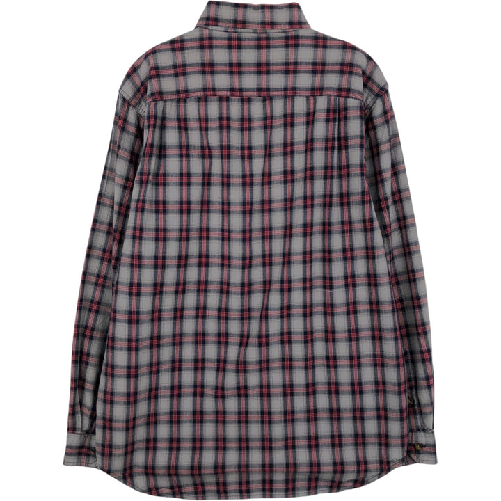 Carhartt Relaxed Fit Check Pattern Long Sleeve Button Down Work Shirt, Men's Medium cotton gray type Vintage Second Hand