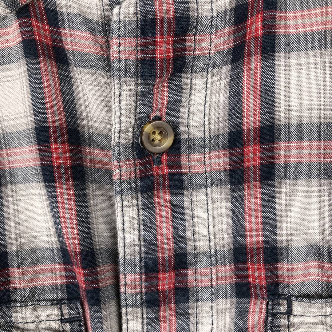 Carhartt Relaxed Fit Check Pattern Long Sleeve Button Down Work Shirt, Men's Medium cotton gray type Vintage Second Hand
