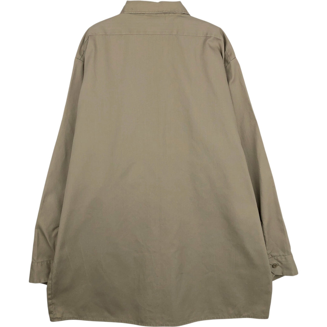 Dickies Long Sleeve Work Shirt, Men's XL Size polyester Beige type Vintage Second Hand
