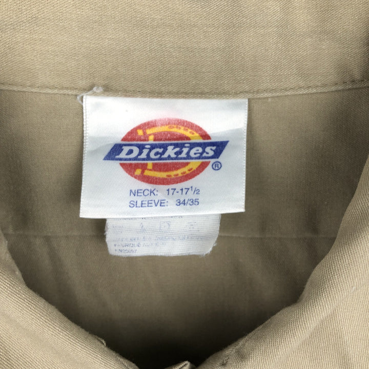 Dickies Long Sleeve Work Shirt, Men's XL Size polyester Beige type Vintage Second Hand