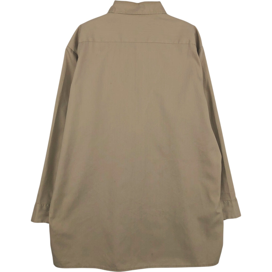 Dickies Long Sleeve Work Shirt, Made in USA, Men's Size L polyester Beige type Vintage Second Hand