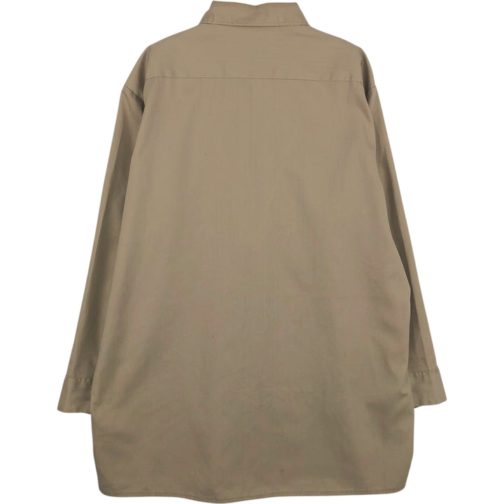 Dickies Long Sleeve Work Shirt, Made in USA, Men's Size L polyester Beige type Vintage Second Hand