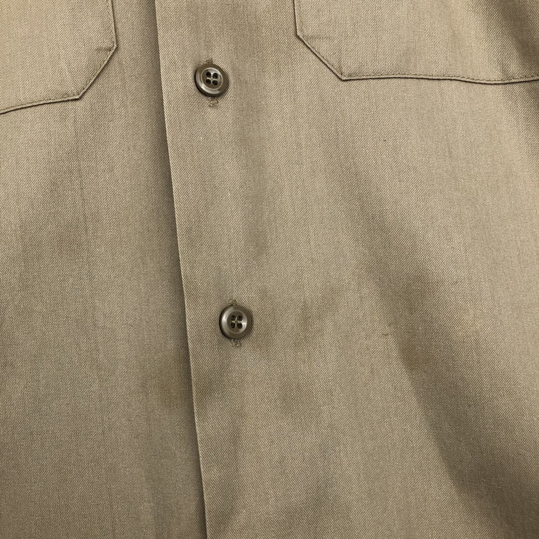 Dickies Long Sleeve Work Shirt, Made in USA, Men's Size L polyester Beige type Vintage Second Hand