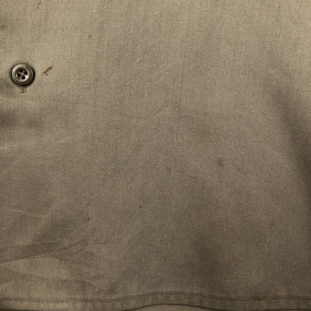 Dickies Long Sleeve Work Shirt, Made in USA, Men's Size L polyester Beige type Vintage Second Hand
