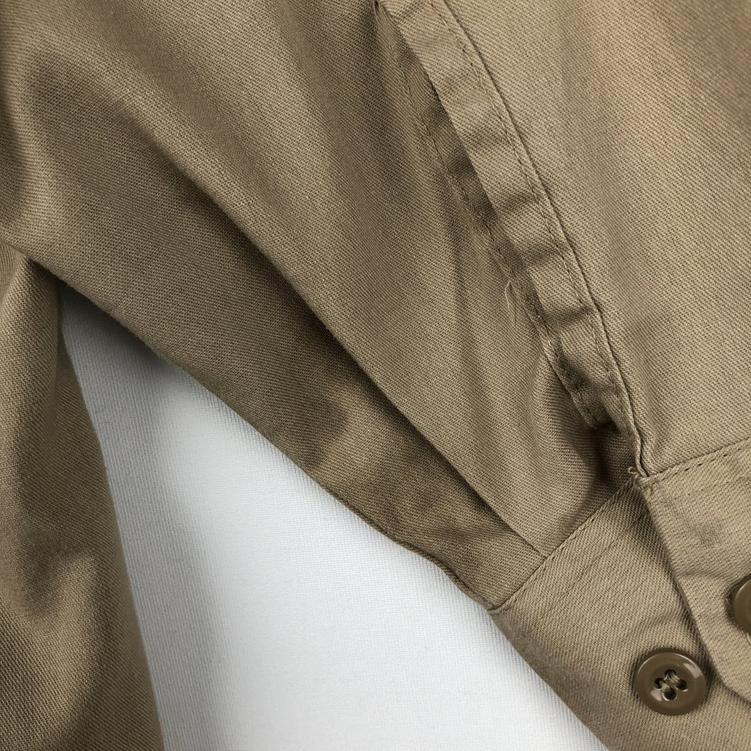 Dickies Long Sleeve Work Shirt, Made in USA, Men's Size L polyester Beige type Vintage Second Hand