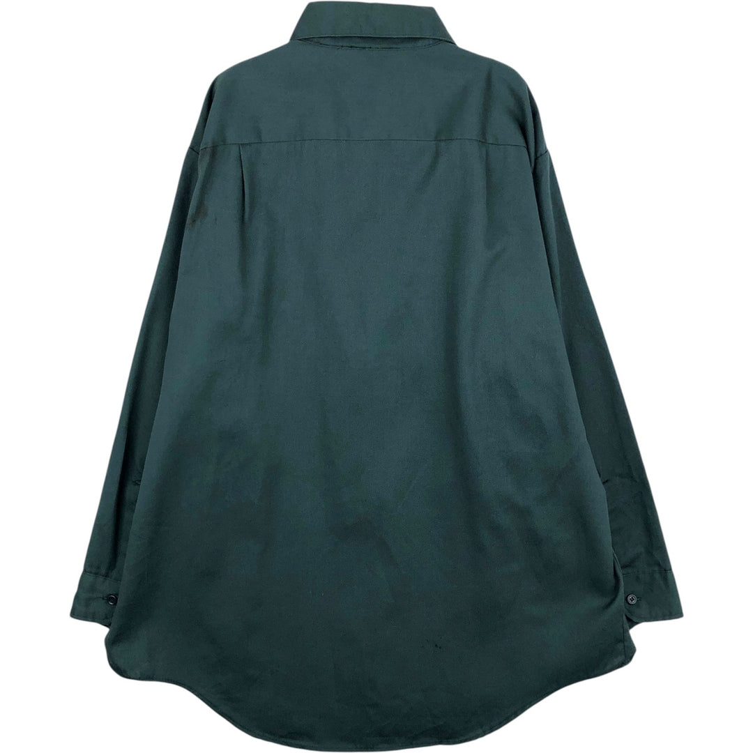 70'S Big Mac Long-Sleeve Work Shirt, Men's Size XL (Equivalent), Vintage polyester Green type dark green Vintage Second Hand
