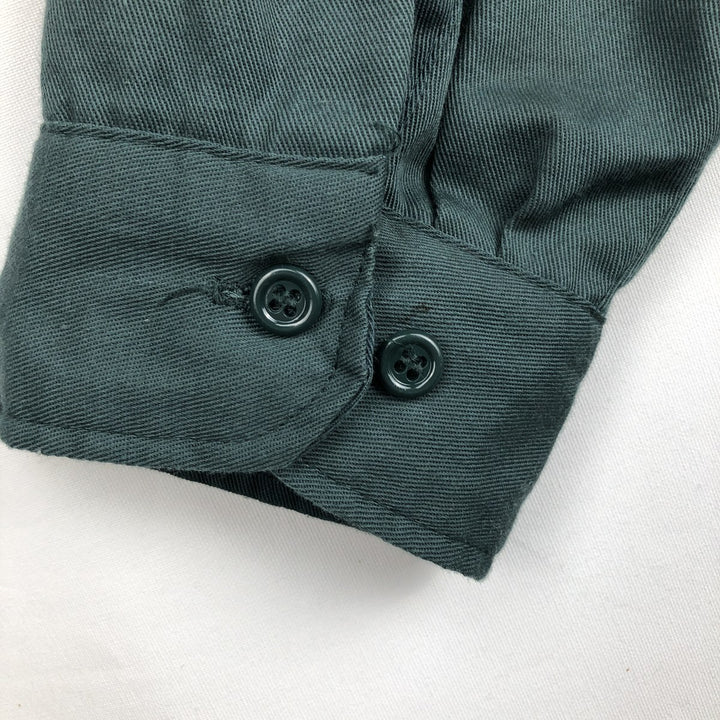 70'S Big Mac Long-Sleeve Work Shirt, Men's Size XL (Equivalent), Vintage polyester Green type dark green Vintage Second Hand