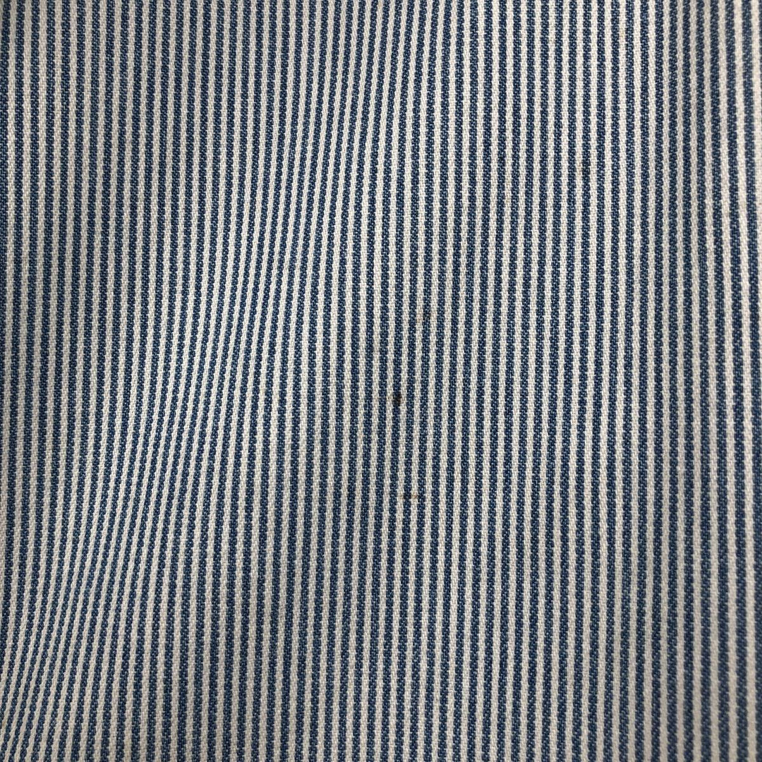 90'S Five Brother Hickory Stripe Half-Zip Long-Sleeve Work Shirt, Men's Size L (Equivalent), Vintage unclear white type Vintage Second Hand