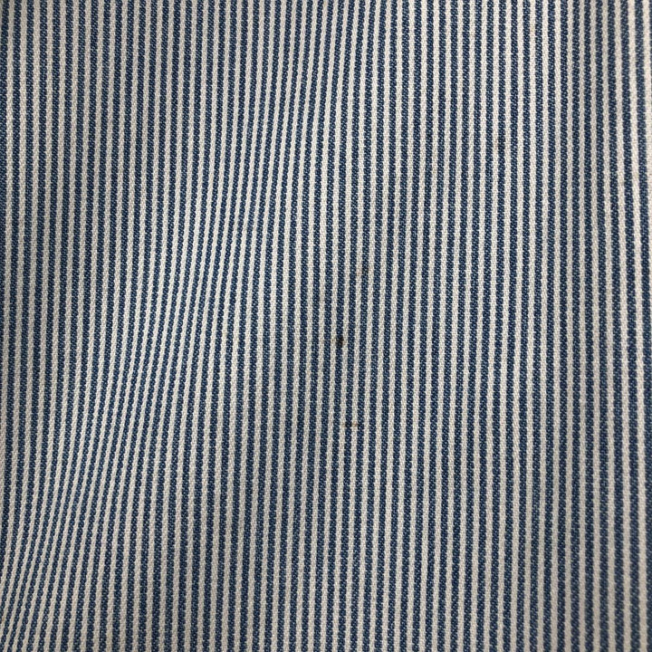 90'S Five Brother Hickory Stripe Half-Zip Long-Sleeve Work Shirt, Men's Size L (Equivalent), Vintage unclear white type Vintage Second Hand