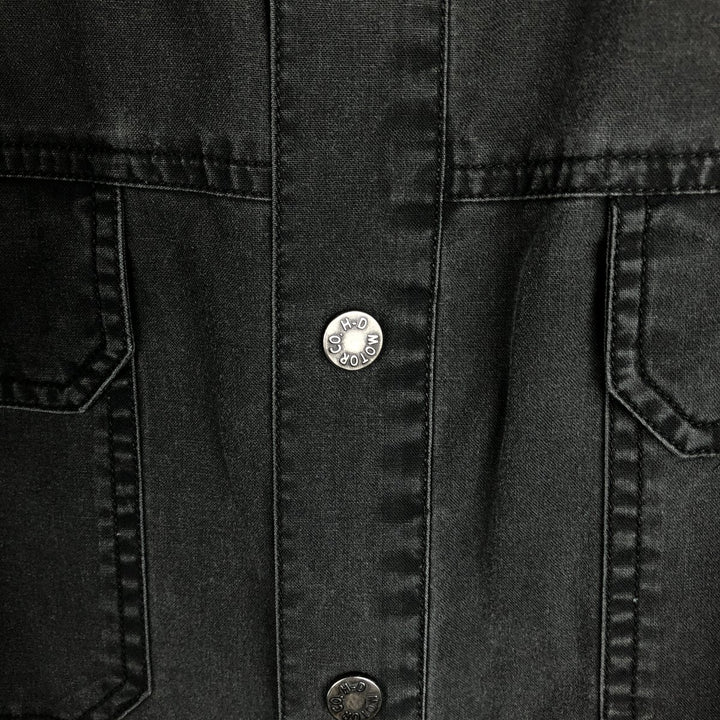 Harley-Davidson Skull Pattern Long-Sleeve Button-Down Work Shirt, Men's Size XL (approx.) cotton black type Vintage Second Hand