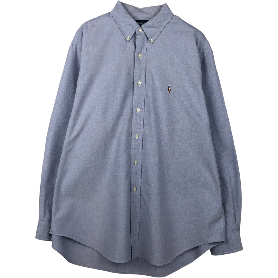 Ralph Lauren YARMOUTH long sleeve button down shirt, men's XL size cotton blue type Vintage Second Hand