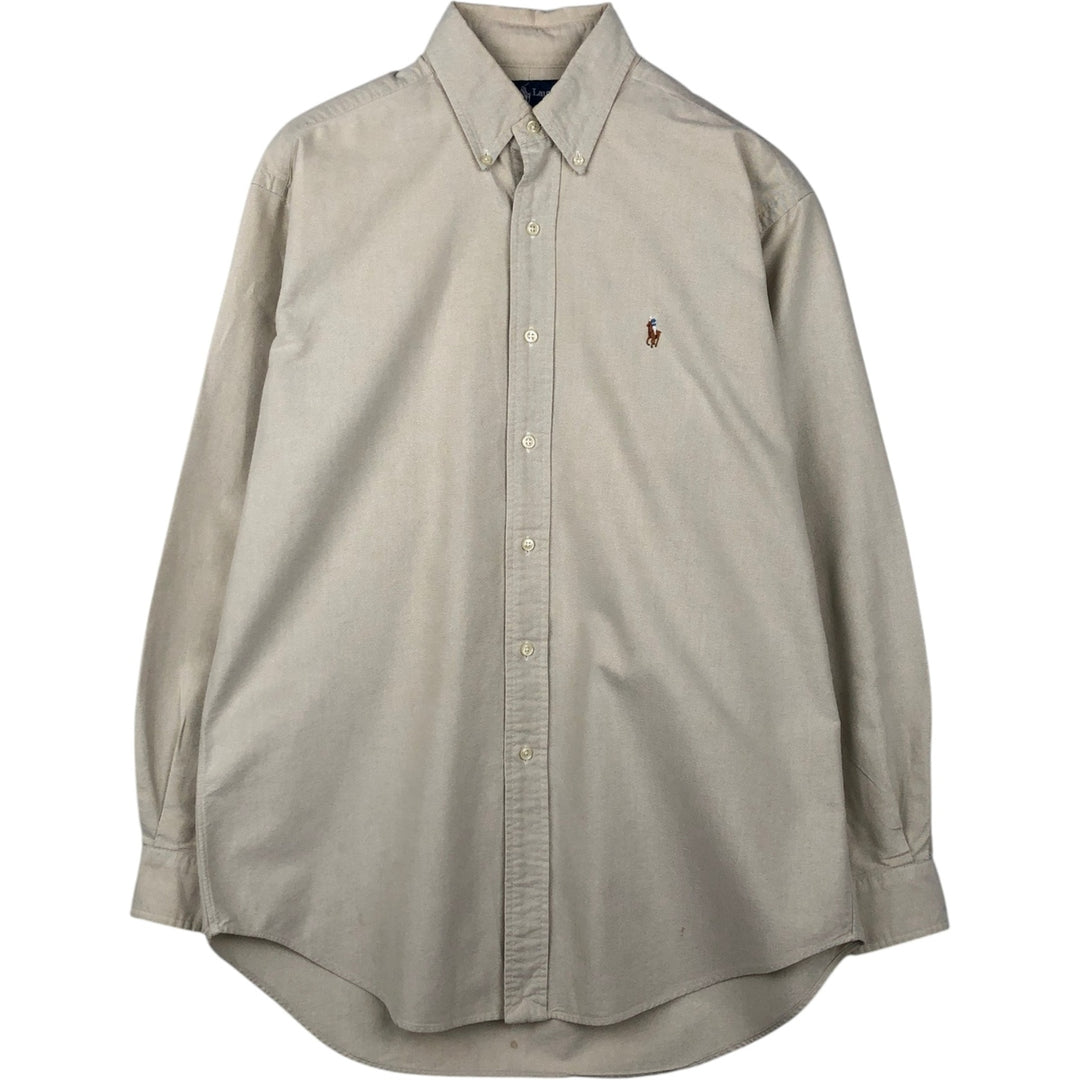 Ralph Lauren BLAKE long sleeve button down shirt, men's size M cotton Beige type Vintage Second Hand