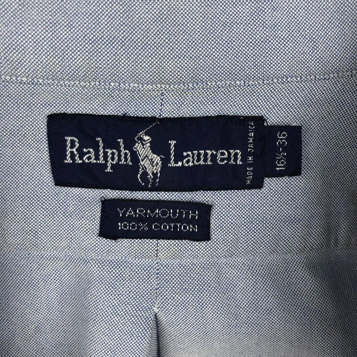 Ralph Lauren long sleeve button down shirt, men's size L cotton blue type Vintage Second Hand