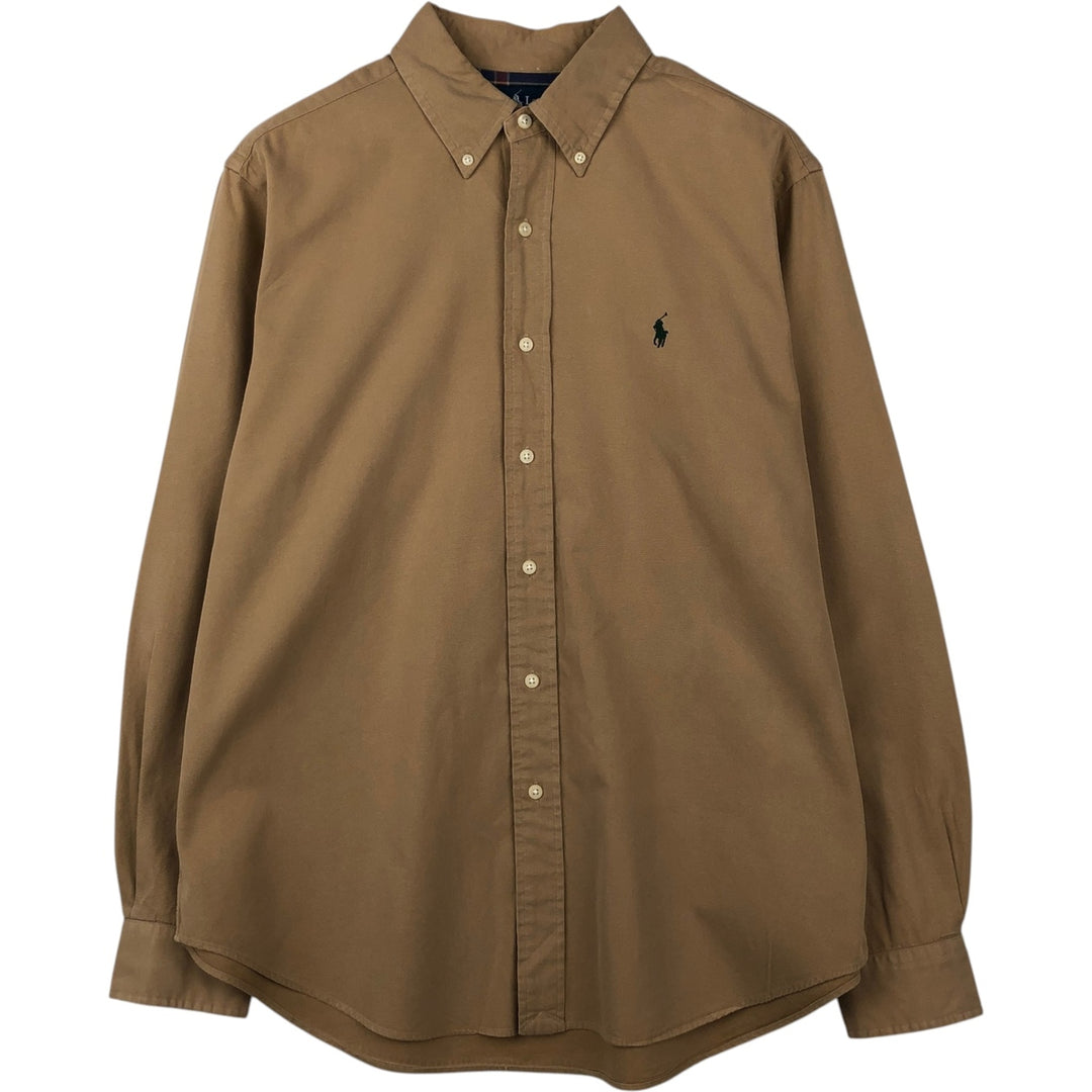 Ralph Lauren Classic Fit Long Sleeve Button Down Shirt, Men's Size L cotton Beige type Vintage Second Hand
