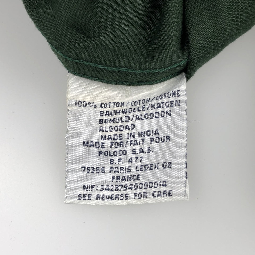 Ralph Lauren BLAKE long sleeve button down shirt, men's size L cotton green type Vintage Second Hand