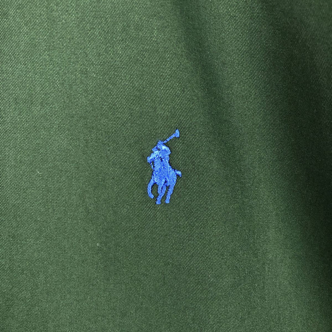 Ralph Lauren BLAKE long sleeve button down shirt, men's size L cotton green type Vintage Second Hand