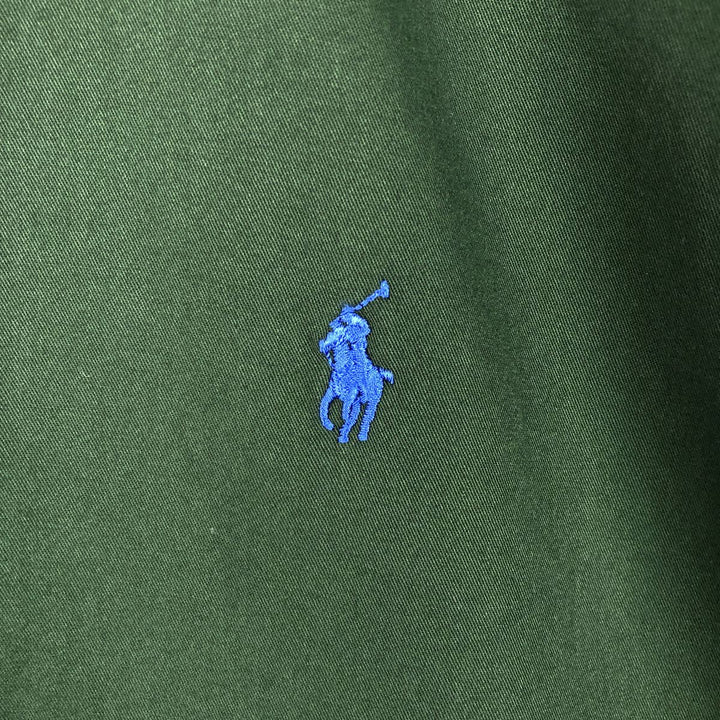 Ralph Lauren BLAKE long sleeve button down shirt, men's size L cotton green type Vintage Second Hand